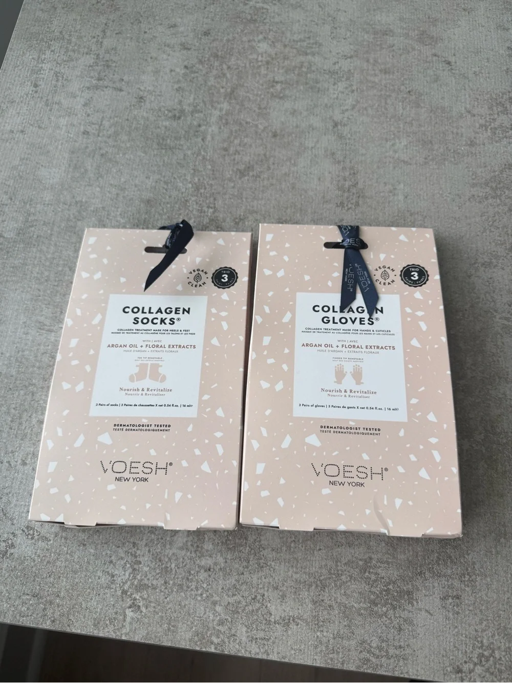 VOESH Pink Collagen Socks & Gloves Set — Nourishing Argan Oil Treatment